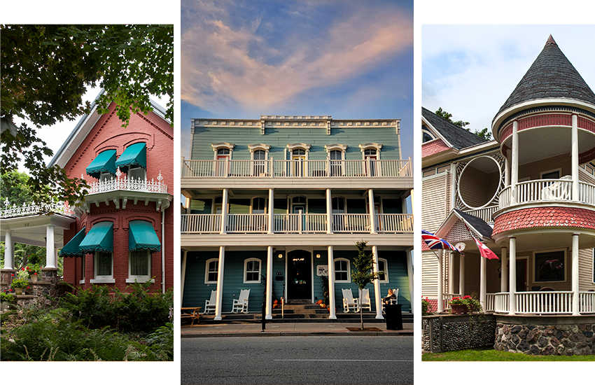 3 picture collage of heritage buildings in Kingsville